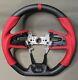 For 16-21 Honda Civic 10th Real Carbon Fiber Steering Wheel RED R Edition Matte