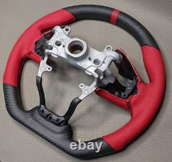 For 16-21 Honda Civic 10th Real Carbon Fiber Steering Wheel RED R Edition Matte