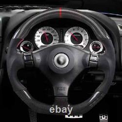 For 1999-2002 Nissan GTR R34 Skyline Carbon Fiber Steering Wheel Perforated