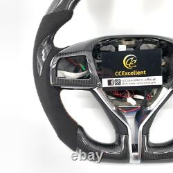 For 2014-2019 Maserati Ghibli M157 Quattroporte LED Carbon Fiber Steering Wheel