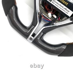 For 2014-2019 Maserati Ghibli M157 Quattroporte LED Carbon Fiber Steering Wheel