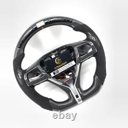 For 2014-2019 Maserati Ghibli M157 Quattroporte LED Carbon Fiber Steering Wheel