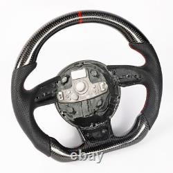 For Audi B8.5 2013+ S3 S4 S5 S6 S7 S8 Carbon Fiber Flat Sports Steering Wheel