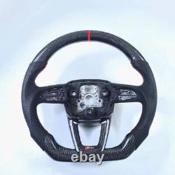 For Audi RSQ8 RSQ3 RS3 RS4 RS5 Q5 Q7Real Carbon Fiber Steering wheel Frame+Cover