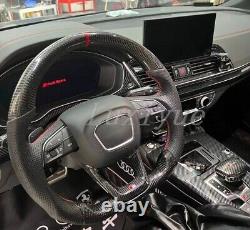 For Audi RSQ8 RSQ3 RS3 RS4 RS5 Q5 Q7Real Carbon Fiber Steering wheel Frame+Cover