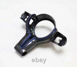For BMW F20 F30 F32 F10 F12 F25 F26 F16 M Steering Wheel Trim Carbon Fibe Blue D