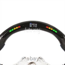 For BMW M1 M2 M3 M4 F80 X5X Carbon Fiber Flat Steering Wheel Led LCD performance