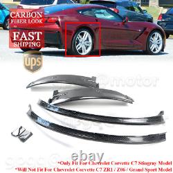 For Corvette C7 Z51 Stingray 2014-2019 Carbon Fiber Rear Wheel Trim Fender Flare