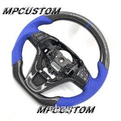 For Honda CR-V CRV 2007-2011 carbon fiber steering wheel blue perforated leather