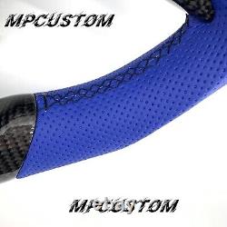 For Honda CR-V CRV 2007-2011 carbon fiber steering wheel blue perforated leather