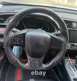 For Honda Civic 10th 2016-2023 Real Carbon Fiber Racing Steering Wheel Frame