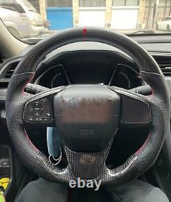 For Honda Civic 10th 2016-2023 Real Carbon Fiber Racing Steering Wheel Frame