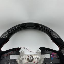 For Honda Civic 2016-2021 Carbon Fiber Black Alcantara LED Steering Wheel