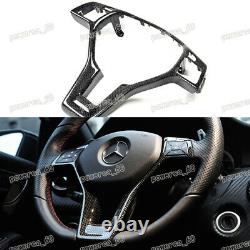 For Mercedes Benz Carbon Fiber Trim Steering Wheel Cover W204 W207 W176 2011-On