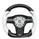 For Tesla Steering Wheel White for Model Y 2021-2023 Nappa Leather WithHeating