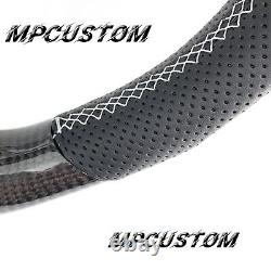 For Toyota GT86 2012-2016 real carbon fiber steering wheel perforated leather