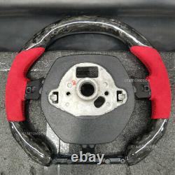 Forged Carbon Fiber Alcantara LED Steering Wheel For 14-21 Lamborghini Huracán