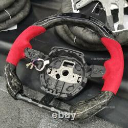 Forged Carbon Fiber Alcantara LED Steering Wheel For 14-21 Lamborghini Huracán