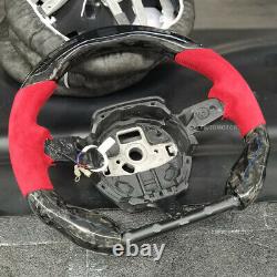 Forged Carbon Fiber Alcantara LED Steering Wheel For 14-21 Lamborghini Huracán