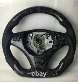 Forged Carbon Fiber/ Leather Manual Car Steering Wheel For BMW E90 E91 E92 E93