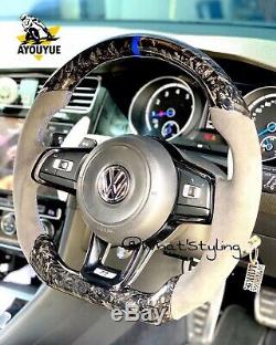 Forged Carbon Fiber Steering Wheel Replacement For VW Golf R Golf GTI MK7 MK7.5