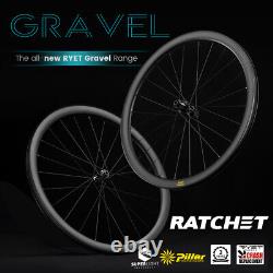 GRAVEL Carbon Wheelset 700C Disc Brake Ratchet Hub Tubeless Ready Wheels 38x30mm