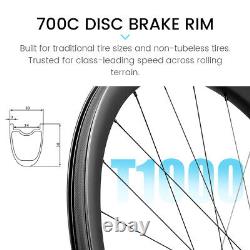 GRAVEL Carbon Wheelset 700C Disc Brake Ratchet Hub Tubeless Ready Wheels 38x30mm
