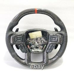 Genuine Ford F150 Raptor Carbon Fiber Steering Wheel Paddle Shifter Blk Leather