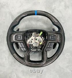 Genuine Ford F150 Raptor Carbon Fiber Steering Wheel Paddle Shifter Blk Leather