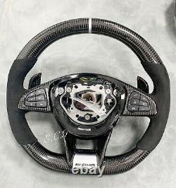 Genuine Mercedes Cls63 C63 S63 Gle63 Gls63 Cla45 E63 Carbon Fiber Steering Wheel