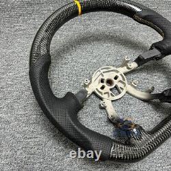 Gloss CARBON FIBER Steering Wheel Yellow Stripe Fit Corvette C5 Z06 97-04