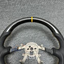 Gloss CARBON FIBER Steering Wheel Yellow Stripe Fit Corvette C5 Z06 97-04