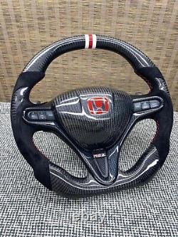 HONDA CIVIC FD2/FN2 Top & Bottom FLAT Steering Wheel With Real Carbon Fiber
