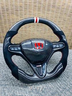 HONDA CIVIC FD2/FN2 Top & Bottom FLAT Steering Wheel With Real Carbon Fiber