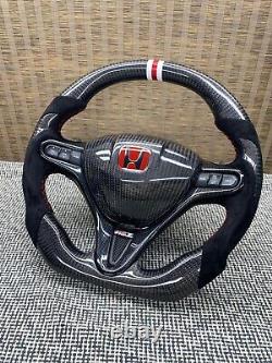HONDA CIVIC FD2/FN2 Top & Bottom FLAT Steering Wheel With Real Carbon Fiber