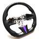 HONEYCOMB CARBON FIBER Steering Wheel FOR INFINITI q50 PURPLE ACCENT WithSTRIPE