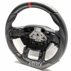 Handkraftd 2015+ Ford F150 Steering Wheel Real Matte Carbon Fiber/Leather/Red