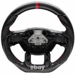 Handkraftd 2015+ Ford F150 Steering Wheel Real Matte Carbon Fiber/Leather/Red