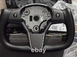 Hannshow Model 3/Y Yoke Style Carbon Fiber Steering Wheel