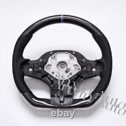 Heated+ Real carbon fiber Flat Sport Steering Wheel Fit BMW G30 530 Customized