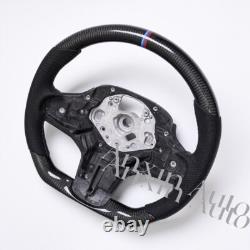 Heated+ Real carbon fiber Flat Sport Steering Wheel Fit BMW G30 530 Customized