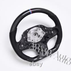 Heated+ Real carbon fiber Flat Sport Steering Wheel Fit BMW G30 530 Customized