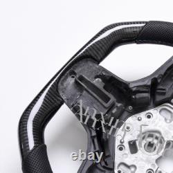 Heated+ Real carbon fiber Flat Sport Steering Wheel Fit BMW G30 530 Customized