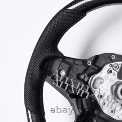 Heated+ Real carbon fiber Flat Sport Steering Wheel Fit BMW G30 530 Customized