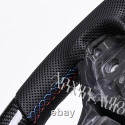 Heated+ Real carbon fiber Flat Sport Steering Wheel Fit BMW G30 530 Customized