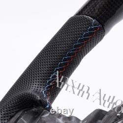 Heated+ Real carbon fiber Flat Sport Steering Wheel Fit BMW G30 530 Customized