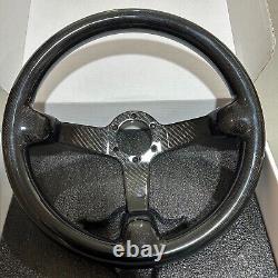 Hiwowsport 14 Real Carbon Fiber Racing 3 Deep Dish Steering Wheel Black 6 horn