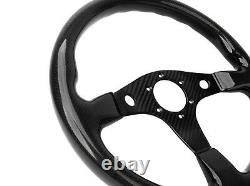 Hiwowsport 350mm Carbon Fiber Steering Wheel 6 Bolts Universal For JDM Racing