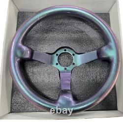 Hiwowsport 350mm Genuine Carbon Fiber Racing 3 Deep Purple Steering Wheel US