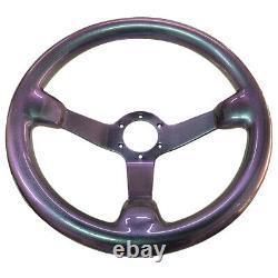 Hiwowsport 350mm Genuine Carbon Fiber Racing 3 Deep Purple Steering Wheel US